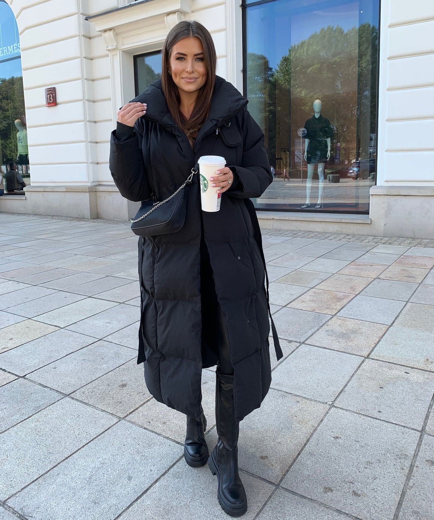 Large Black Parka Coat for Cold Weather