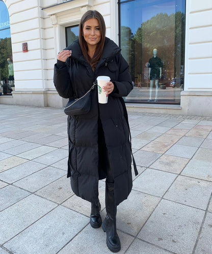 Large Black Parka Coat for Cold Weather