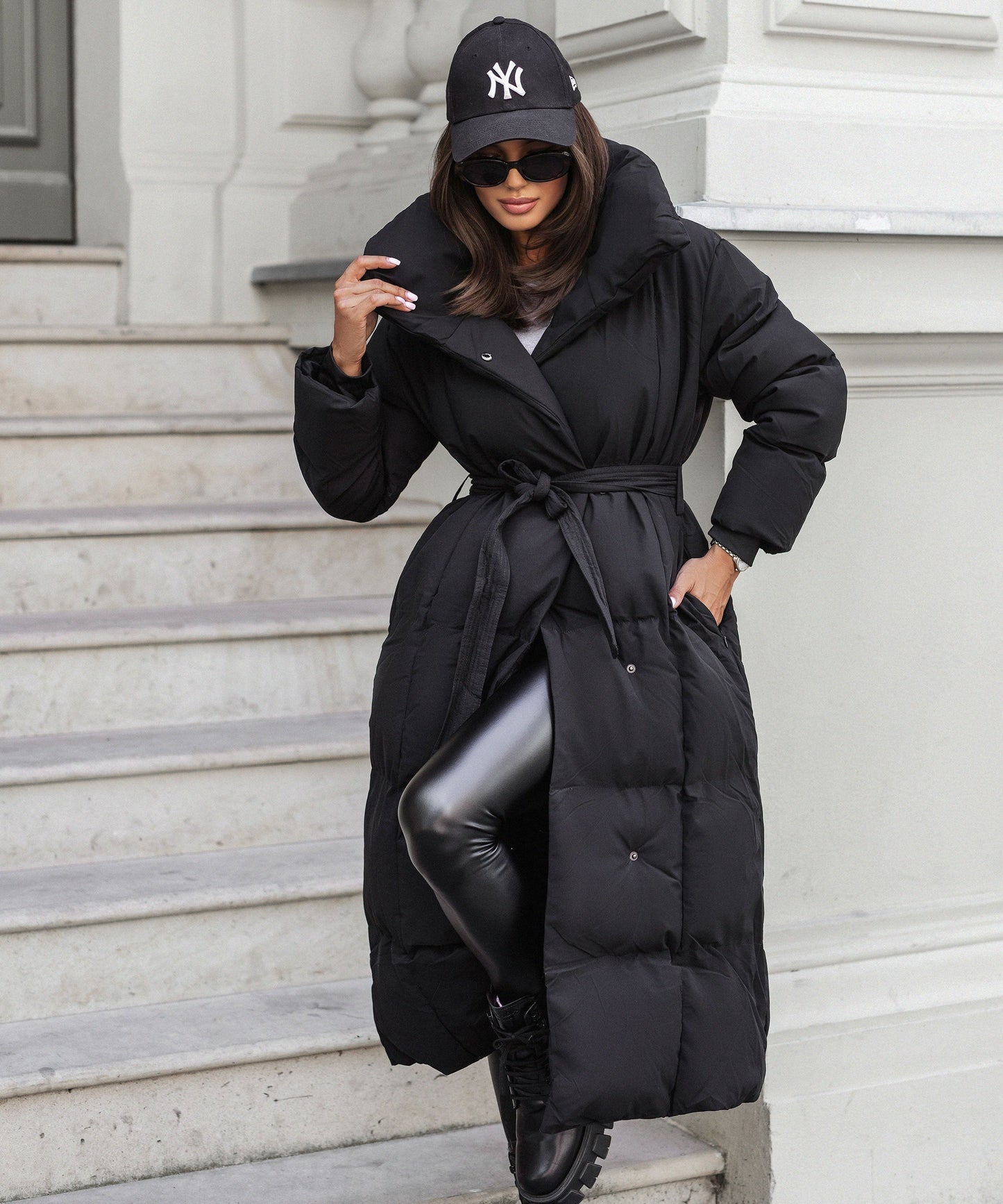 Large Black Parka Coat for Cold Weather