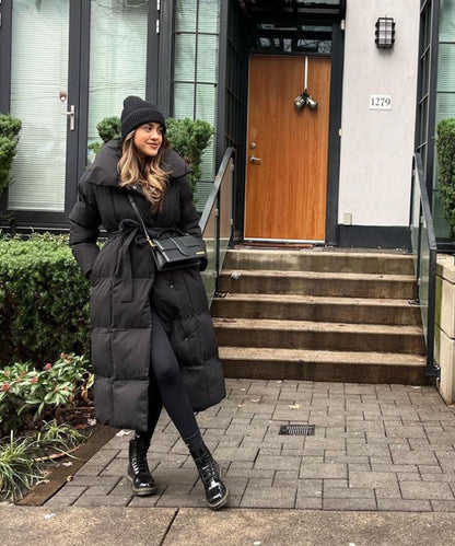 Large Black Parka Coat for Cold Weather