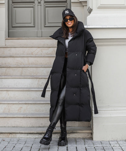 Large Black Parka Coat for Cold Weather