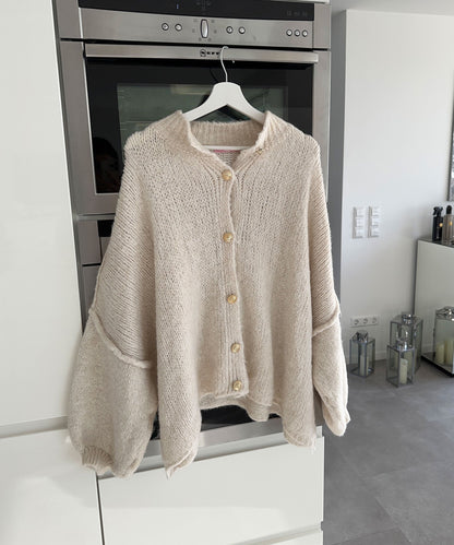 Soft Beige Women's Oversized Sweater Cardigan