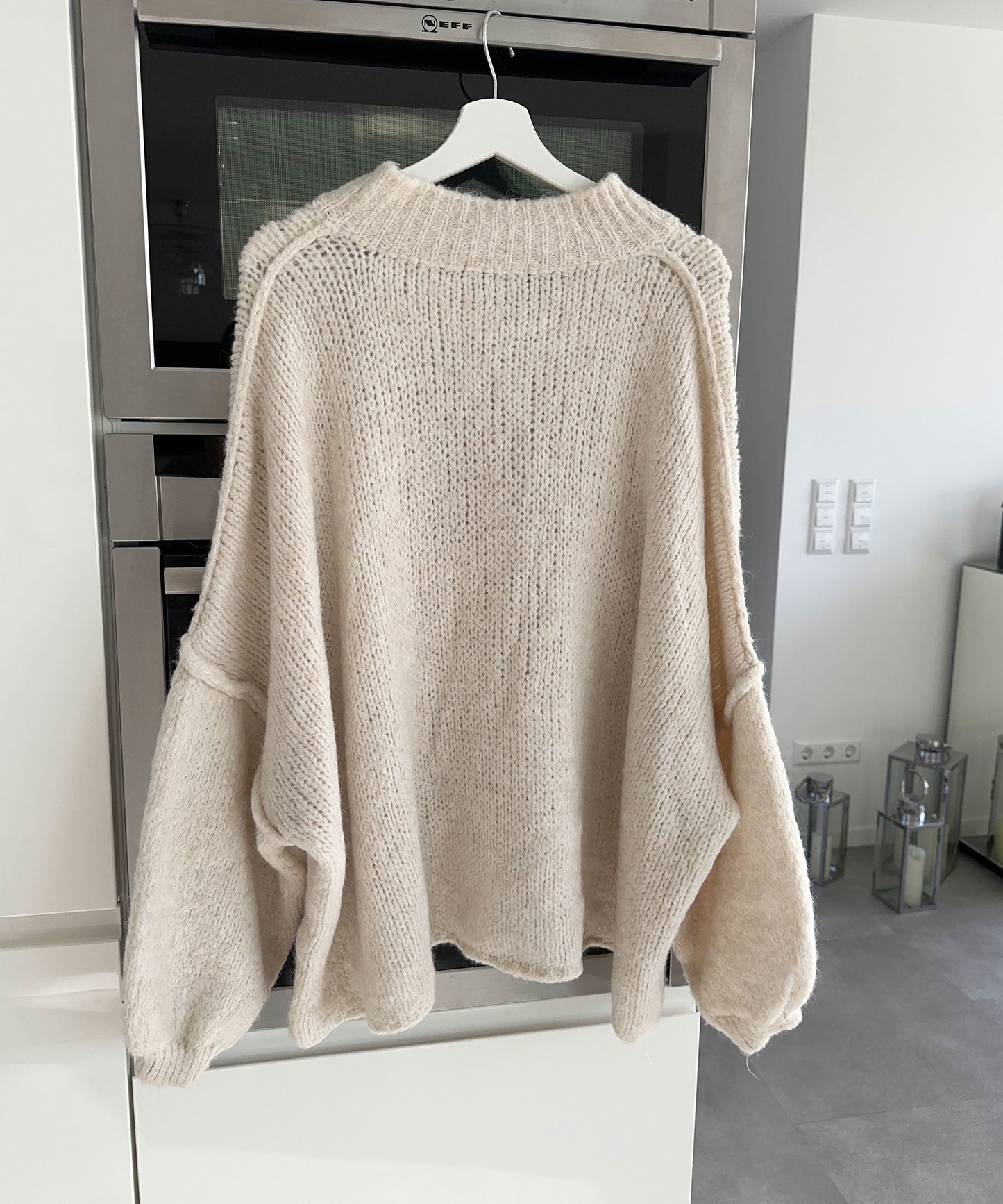 Soft Beige Women's Oversized Sweater Cardigan