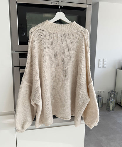 Soft Beige Women's Oversized Sweater Cardigan