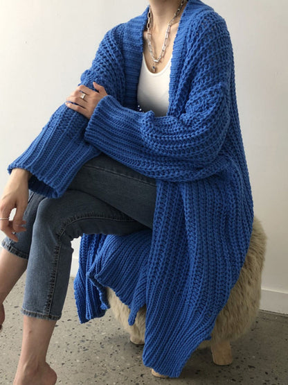 Relaxed Fit Open Cardigan Sweater - OutfitLondon