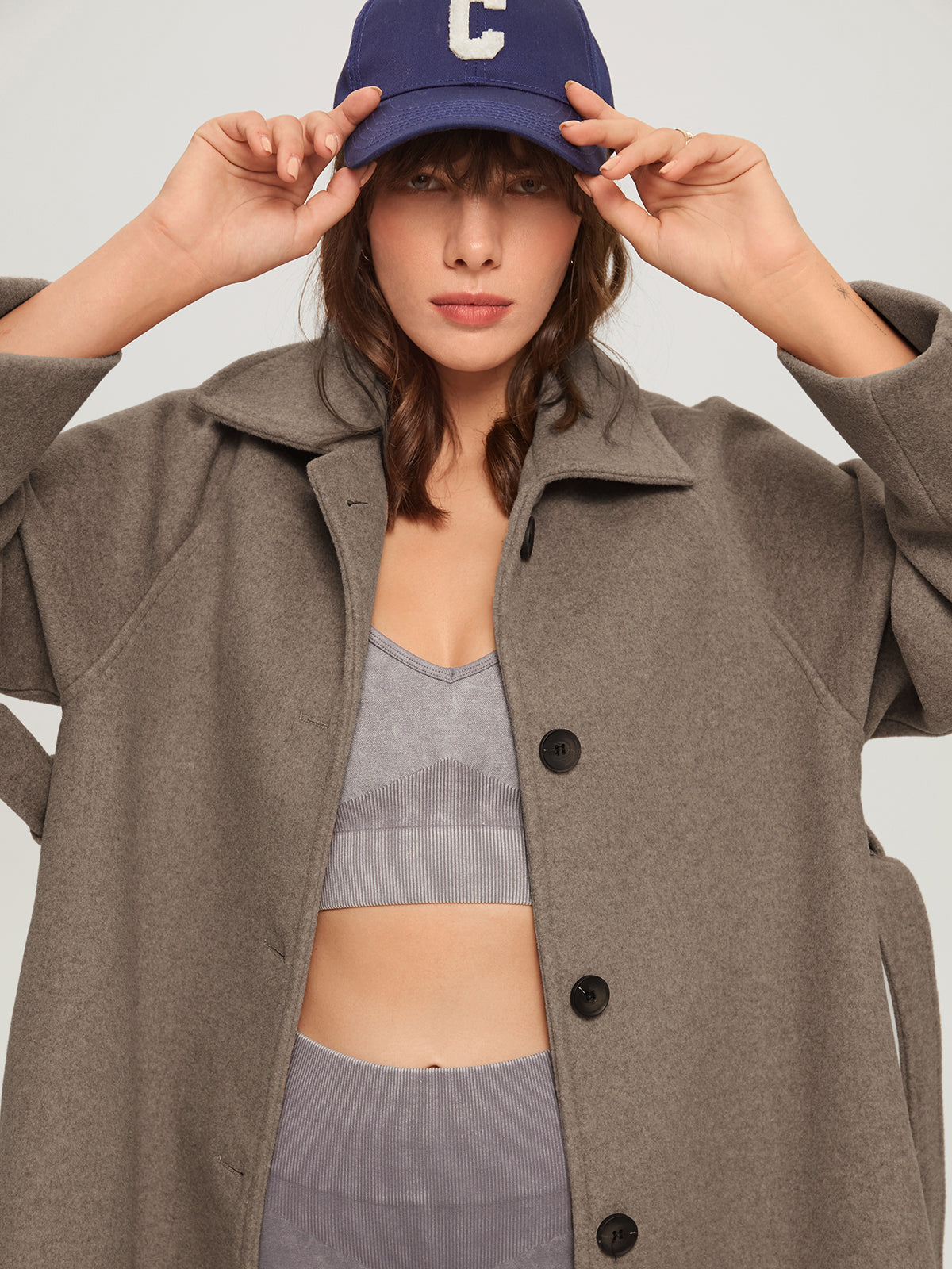 Warm Oversized Parka Coat with Belted Waist
