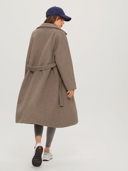 Warm Oversized Parka Coat with Belted Waist