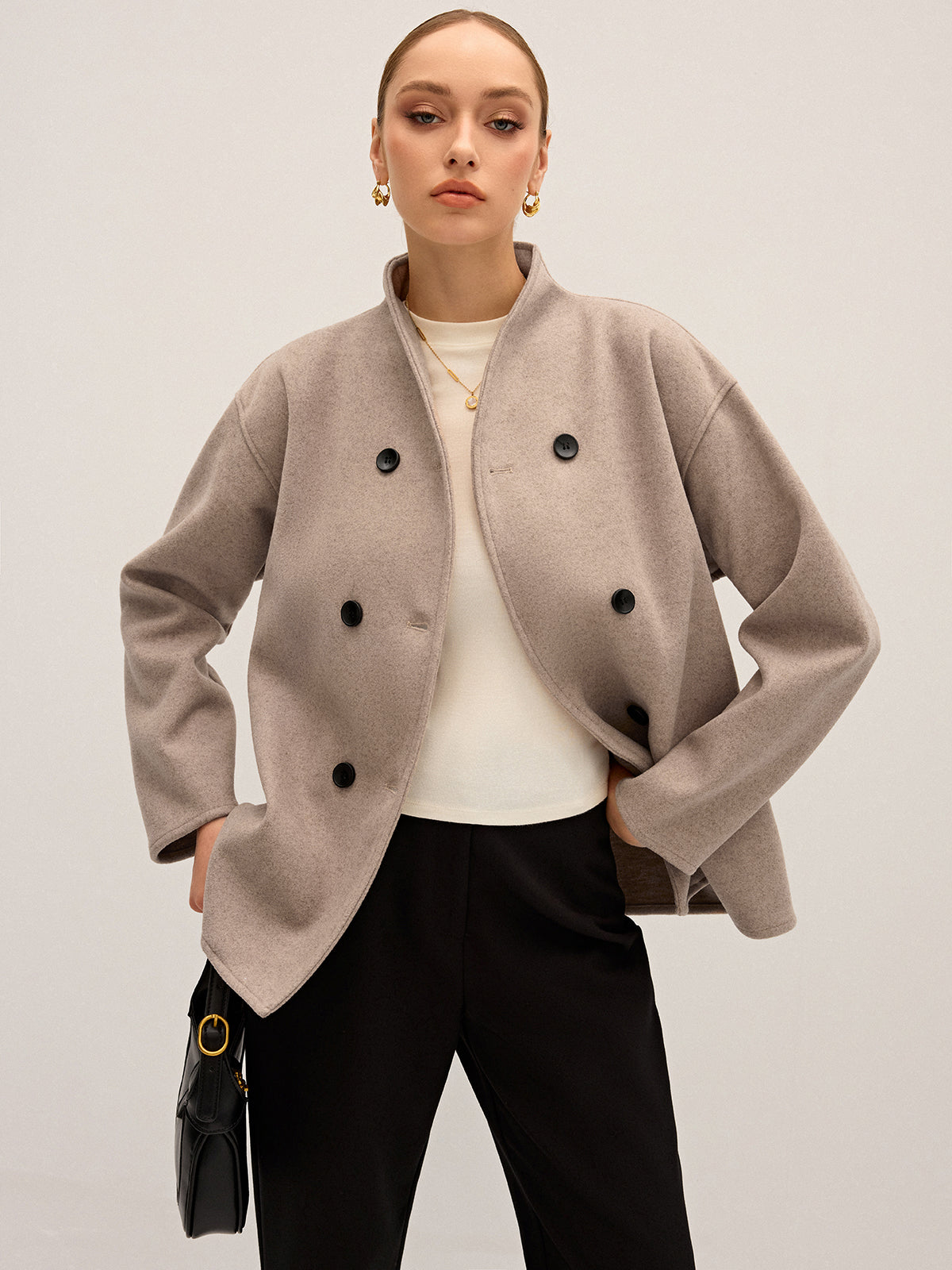 Classic Big Button Down Coat - OutfitLondon