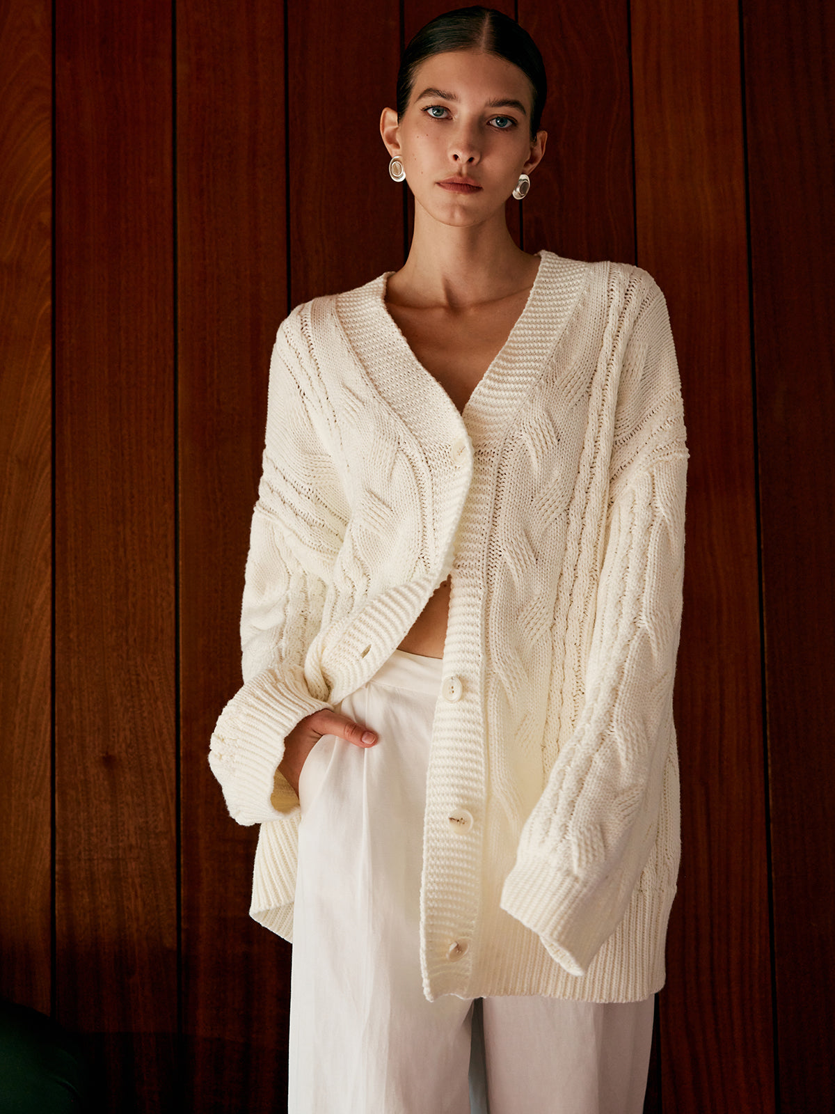 Warm Cozy Oversized Cable Knit Sweater