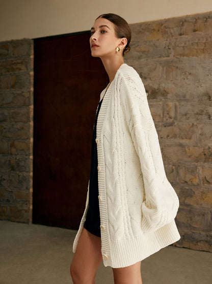 Warm Cozy Oversized Cable Knit Sweater