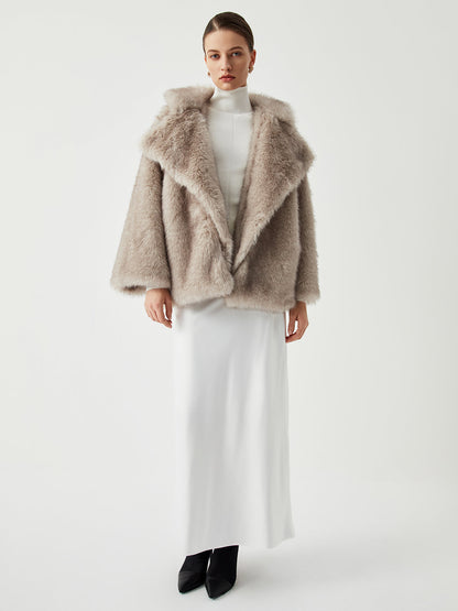 Luxurious Large Faux Fur Trench Coat