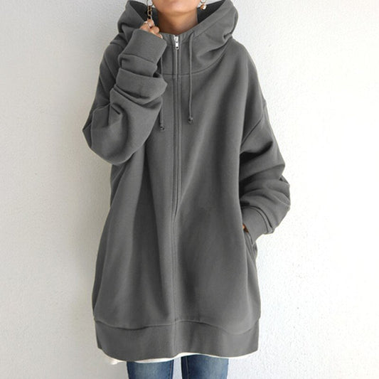 Women's Cozy Large Wool Winter Sweatshirt Hoodie - OutfitLondon