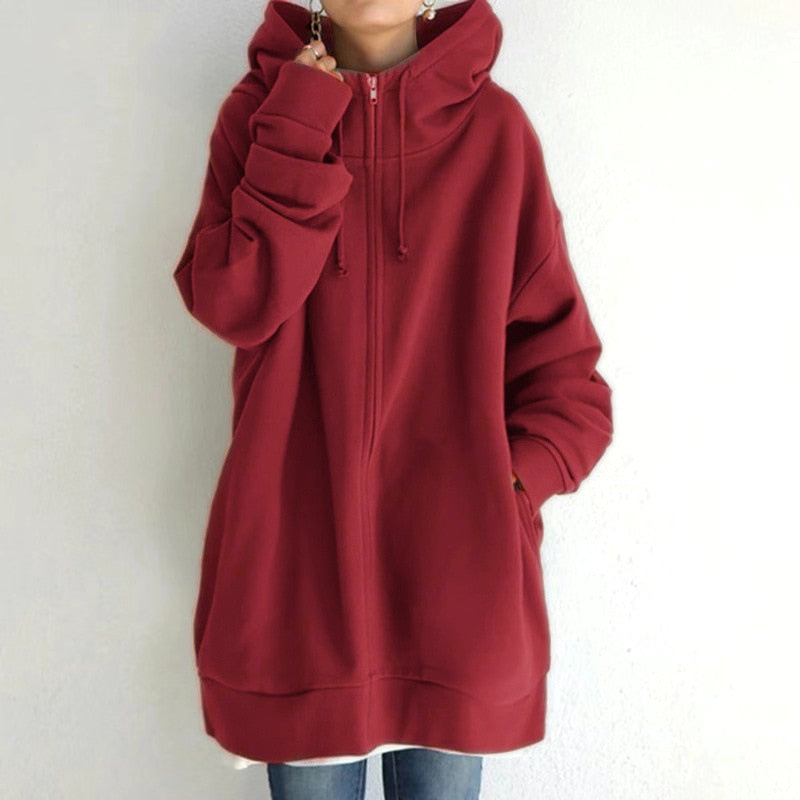 Women's Cozy Large Wool Winter Sweatshirt Hoodie