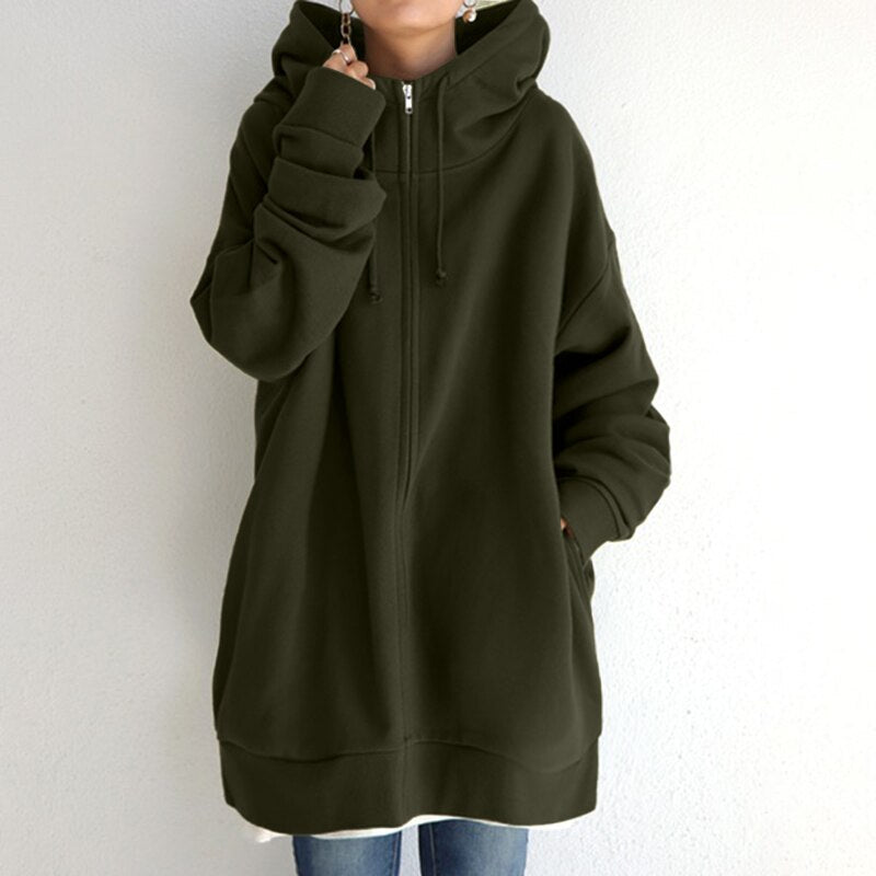 Women's Cozy Large Wool Winter Sweatshirt Hoodie