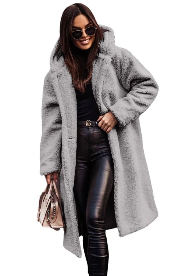 Warm Faux Fur Open Front Women's Winter Jacket