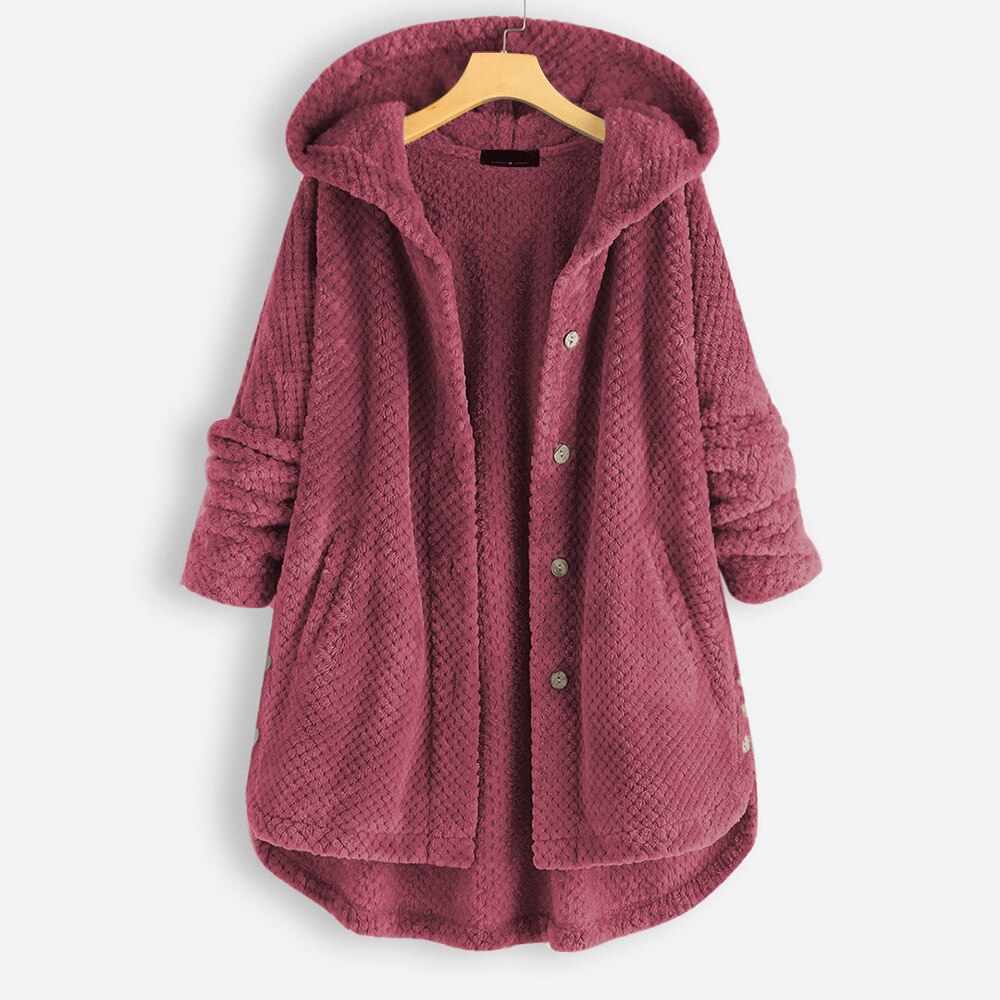 Cozy Women's Large Cable Knit Hooded Sweater