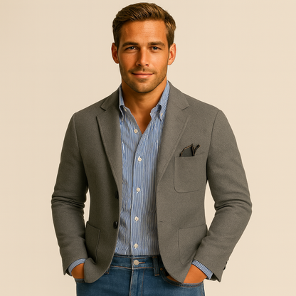 Men's Linen Blazer Beige