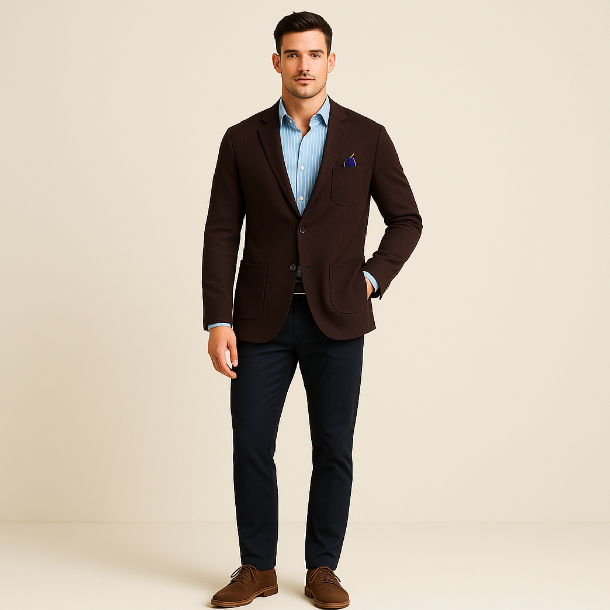 Men's Linen Blazer Beige