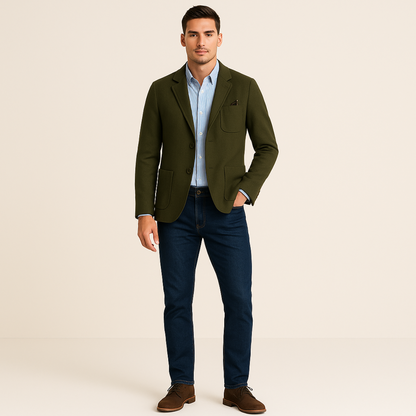 Men's Linen Blazer Beige