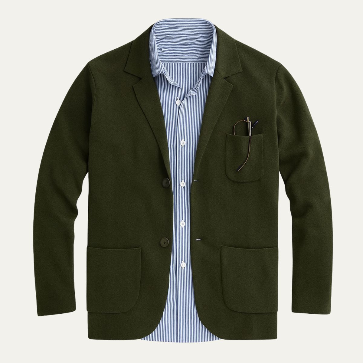 Men's Linen Blazer Beige - OutfitLondon