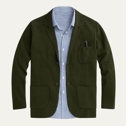 Men's Linen Blazer Beige - OutfitLondon