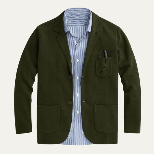 Men's Linen Blazer Beige - OutfitLondon