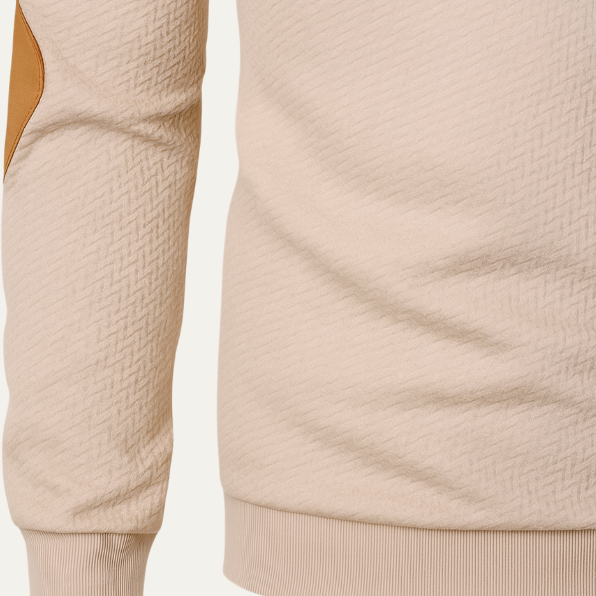 Men's Crew Neck Wool Sweater with Color Block Design