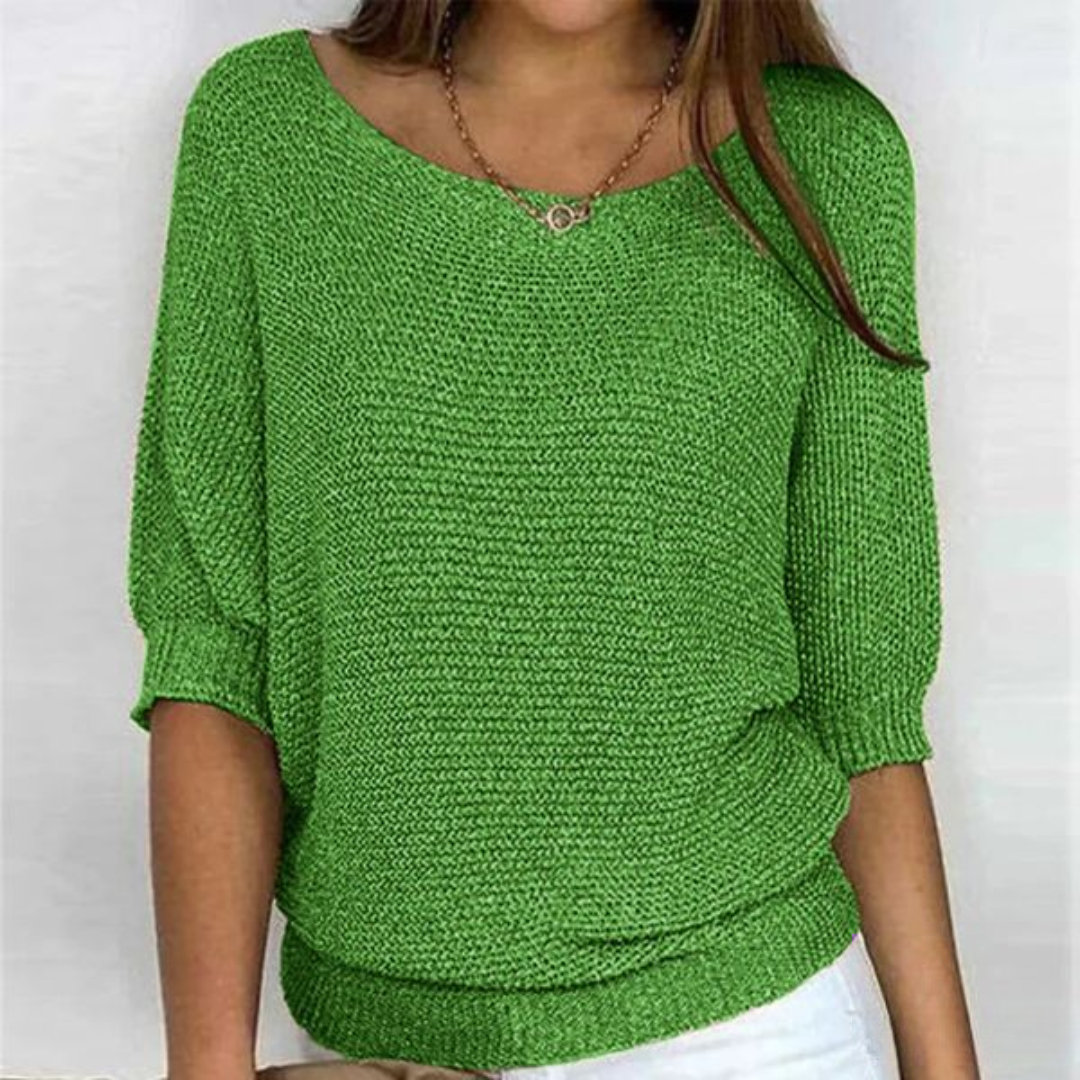 Comfy Oversized Sweater with Batwing Sleeves - OutfitLondon