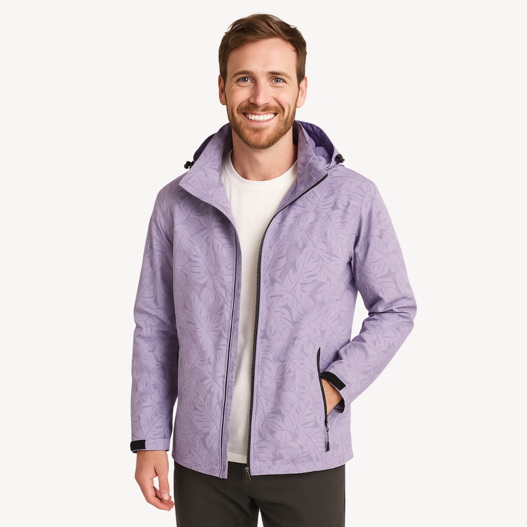 Men's Patterned Lightweight Windbreaker Coat