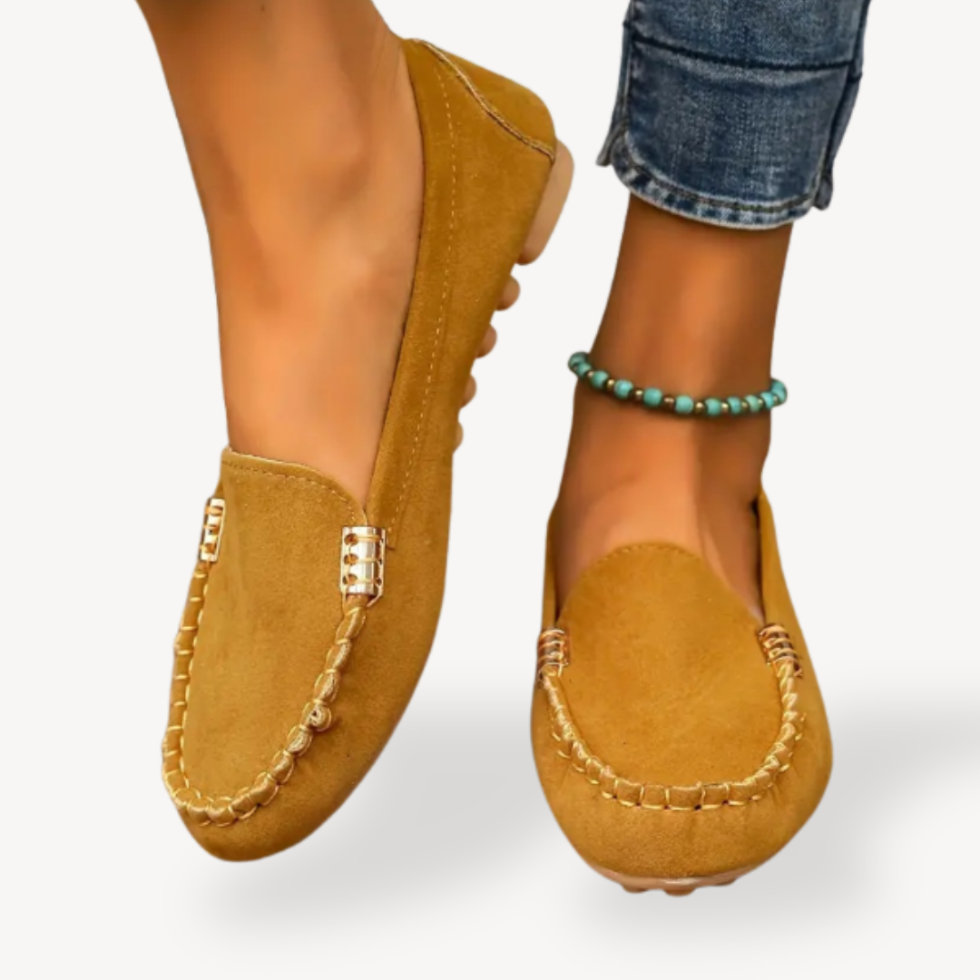 Comfortable Suede Slip On Shoes Women - OutfitLondon