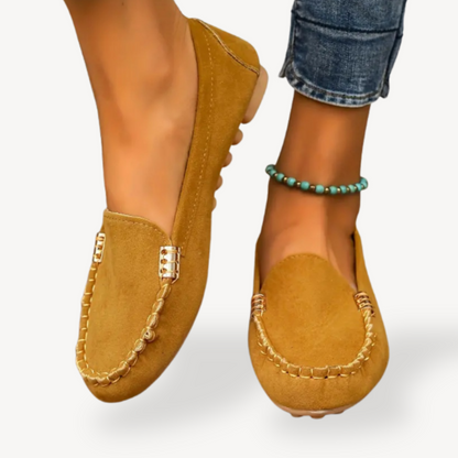 Comfortable Suede Slip On Shoes Women - OutfitLondon