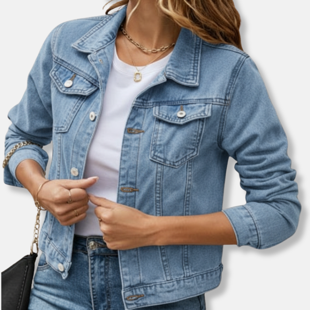 Fitted Women's Blue Denim Jacket