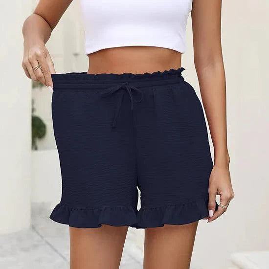 Floral Ruffle Cotton Shorts