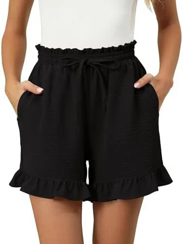 Floral Ruffle Cotton Shorts