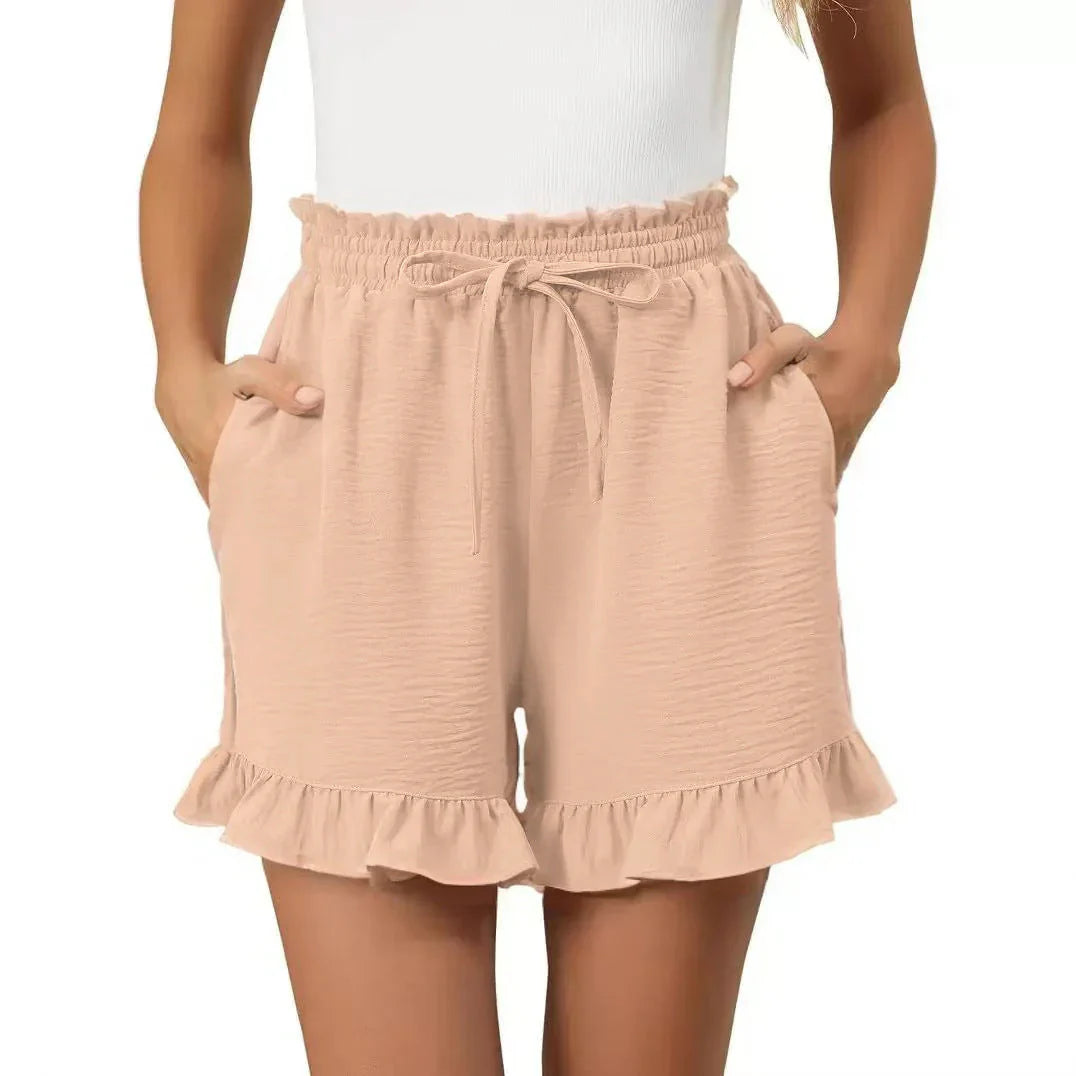 Cute Ruffled Cotton Shorts - OutfitLondon