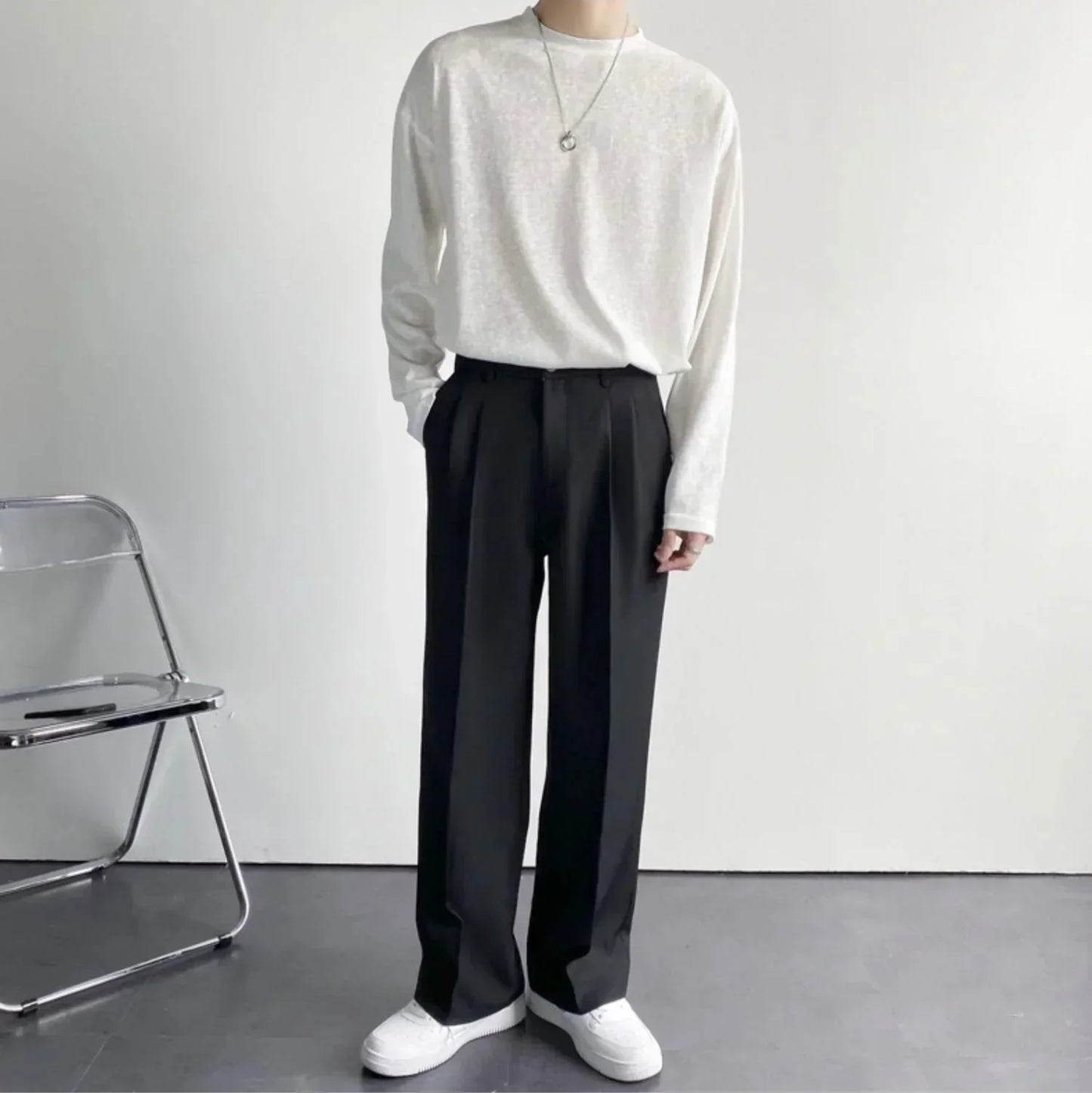 Comfortable Slim Fit Polyester Trousers