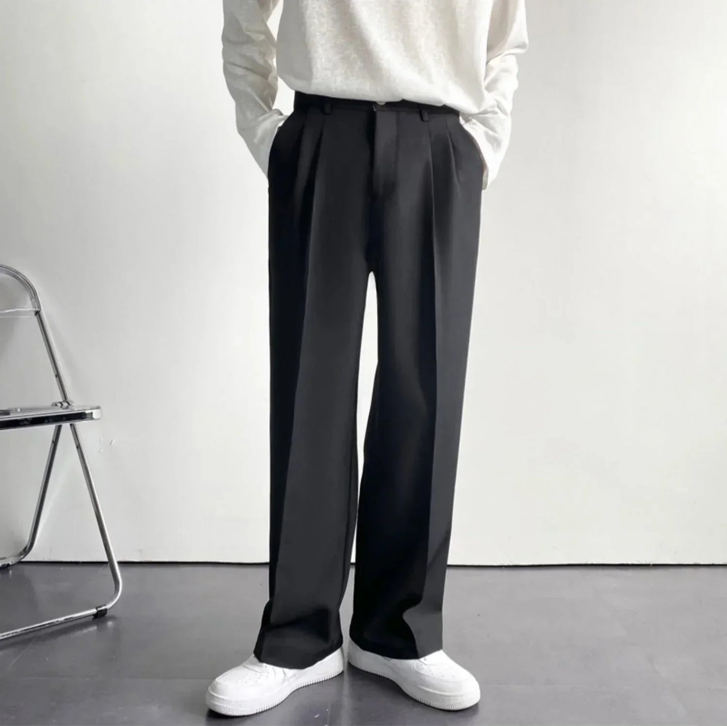 Comfortable Slim Fit Polyester Trousers