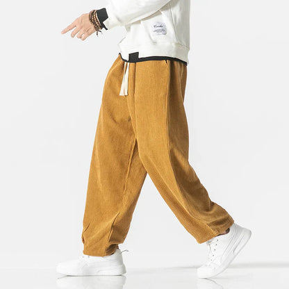 Comfortable Corduroy Wide Leg Drawstring Pants