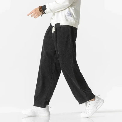 Comfortable Corduroy Wide Leg Drawstring Pants