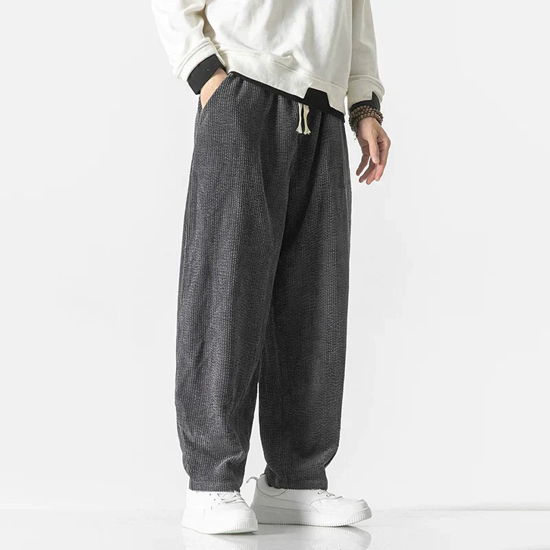 Comfortable Corduroy Wide Leg Drawstring Pants