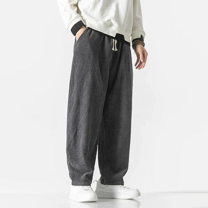 Comfortable Corduroy Wide Leg Drawstring Pants