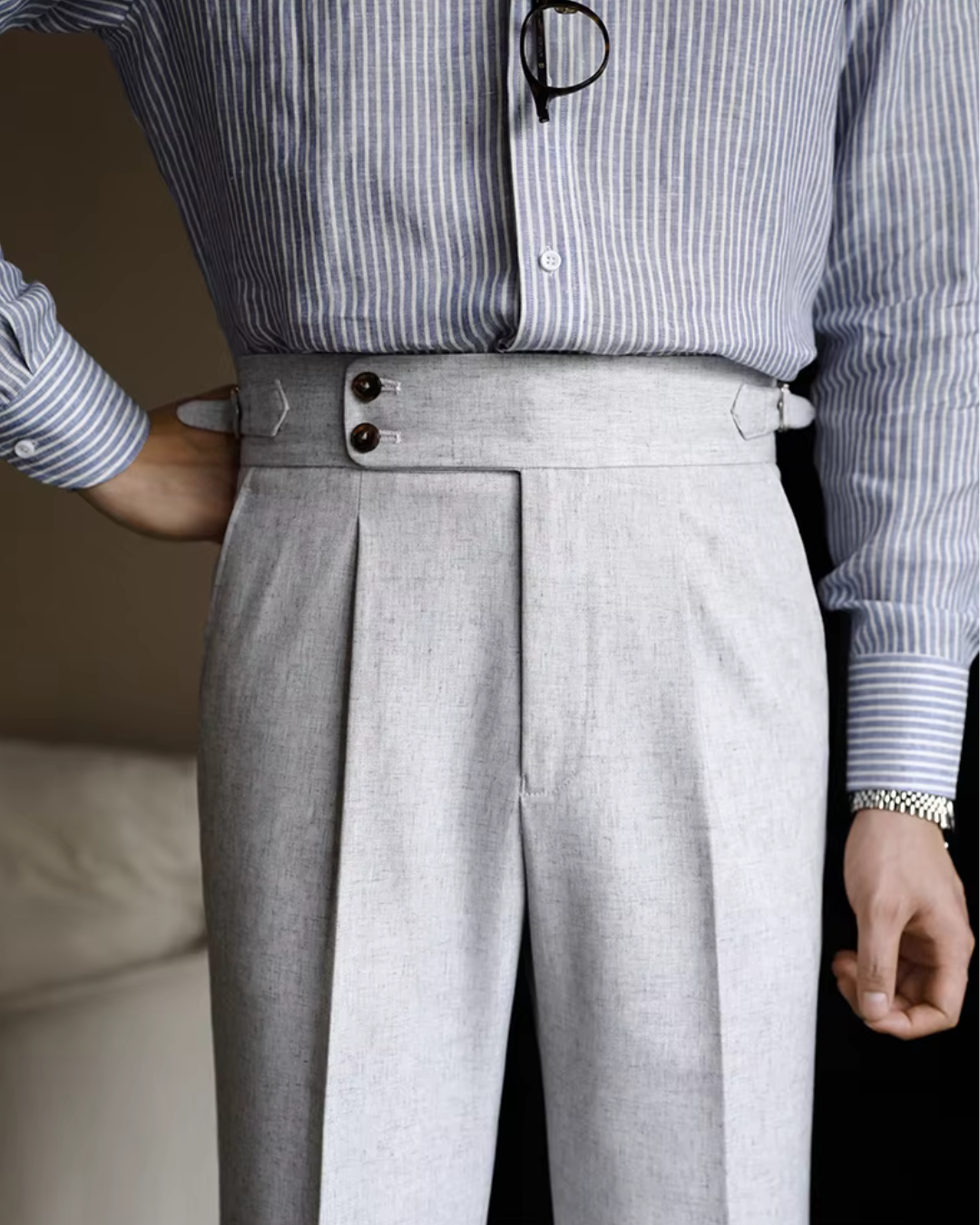 Comfortable Fit High Waisted Straight Leg Pants