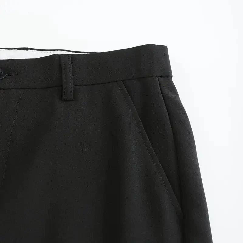 Comfortable Fit Polyester Trousers with Elastic Waistband