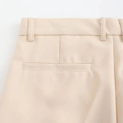 Comfortable Fit Polyester Trousers with Elastic Waistband