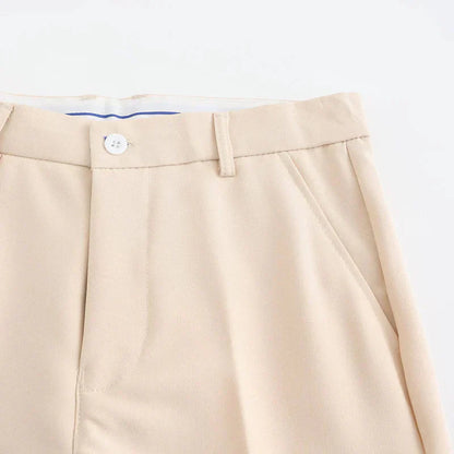 Comfortable Fit Polyester Trousers with Elastic Waistband