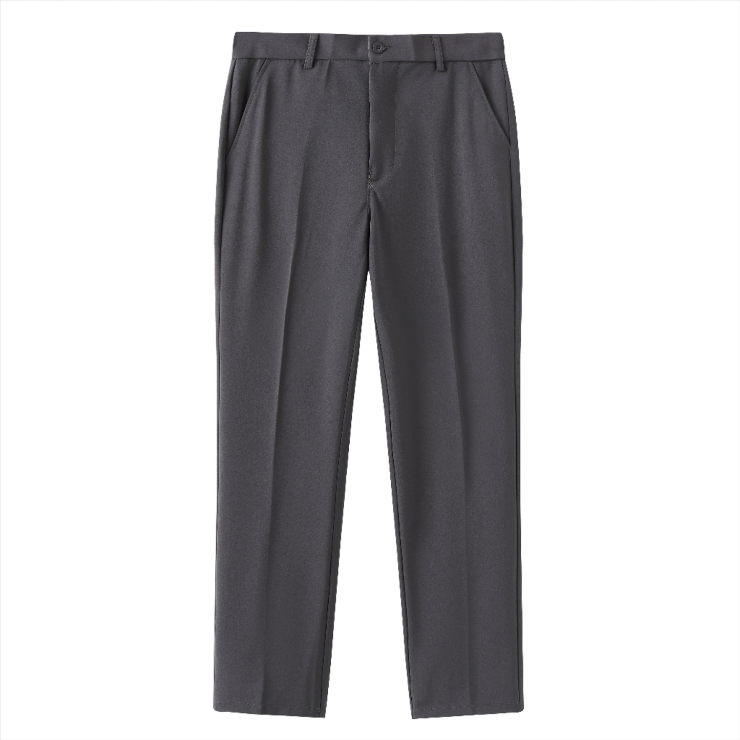 Comfortable Fit Polyester Trousers with Elastic Waistband