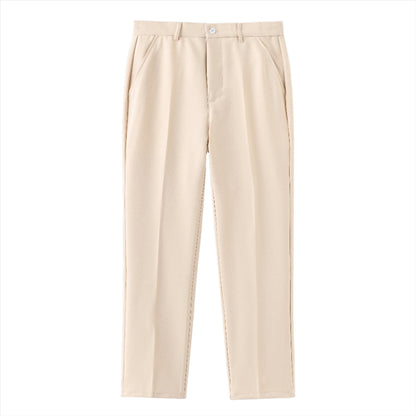 Comfortable Fit Polyester Trousers with Elastic Waistband