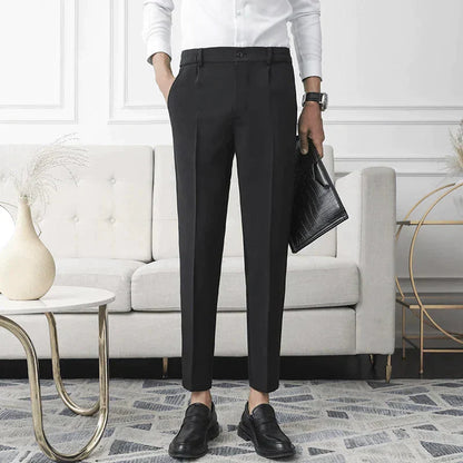 Comfortable Fit Polyester Trousers with Elastic Waistband
