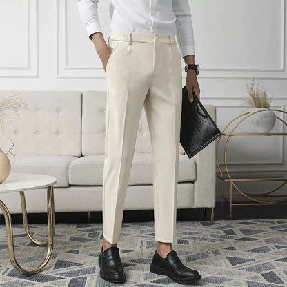 Comfortable Fit Polyester Trousers with Elastic Waistband