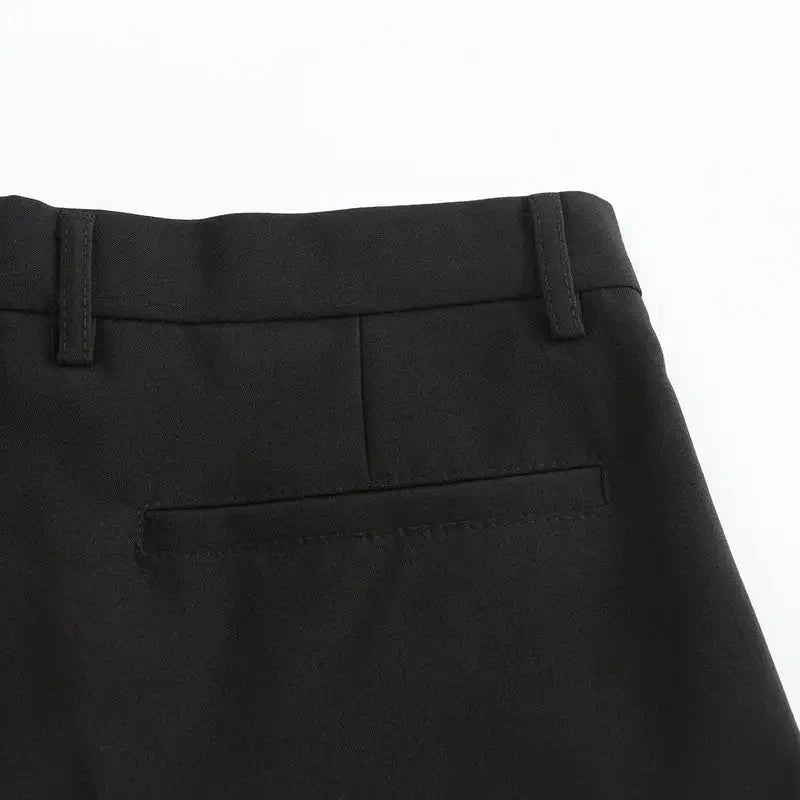 Comfortable Fit Polyester Trousers with Elastic Waistband